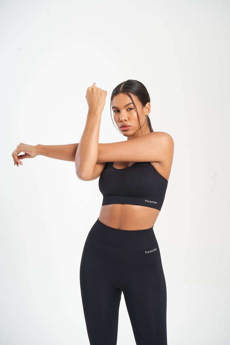 Black Seamless Support Bra – Peaches Sportswear